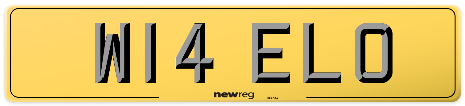 W14 ELO Rear Number Plate