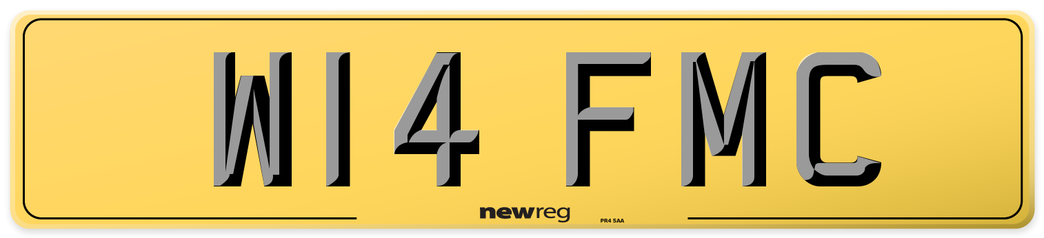 W14 FMC Rear Number Plate