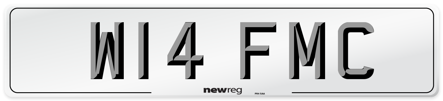W14 FMC Front Number Plate