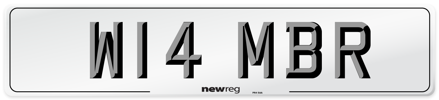 W14 MBR Front Number Plate