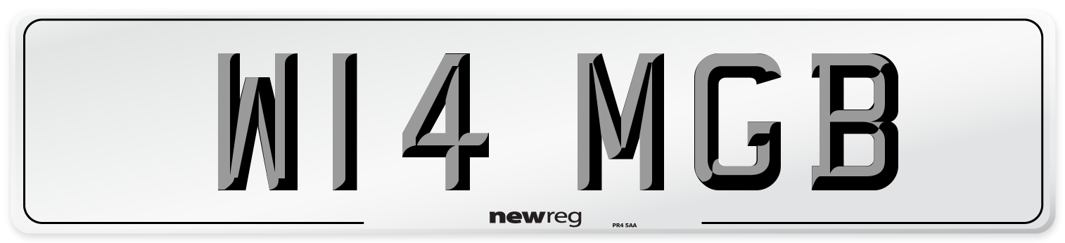 W14 MGB Front Number Plate