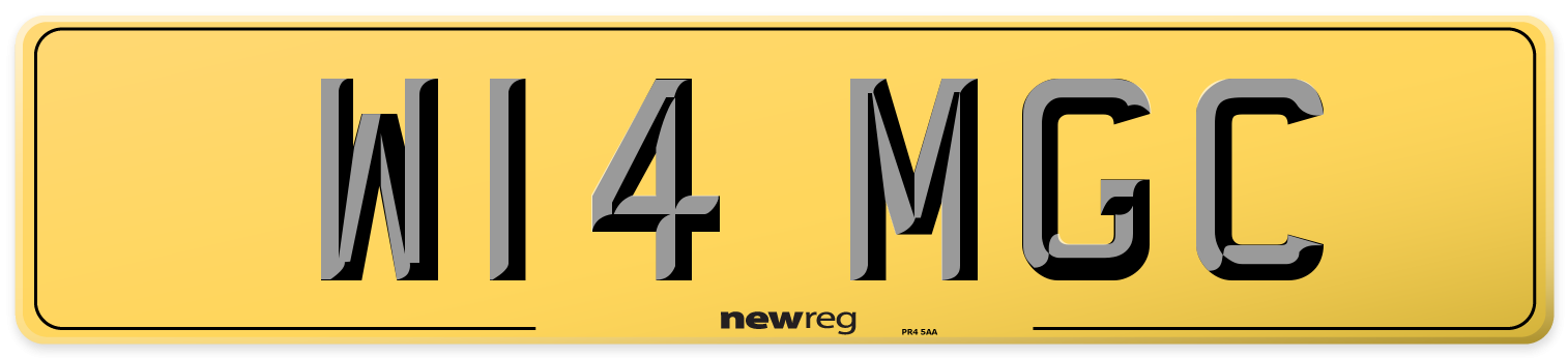 W14 MGC Rear Number Plate