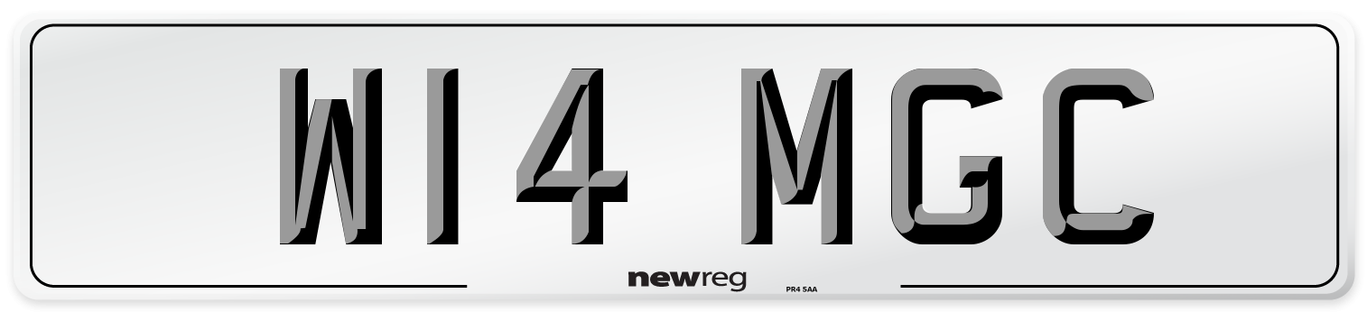 W14 MGC Front Number Plate