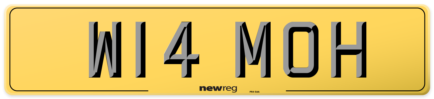 W14 MOH Rear Number Plate