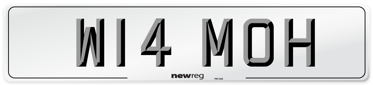 W14 MOH Front Number Plate