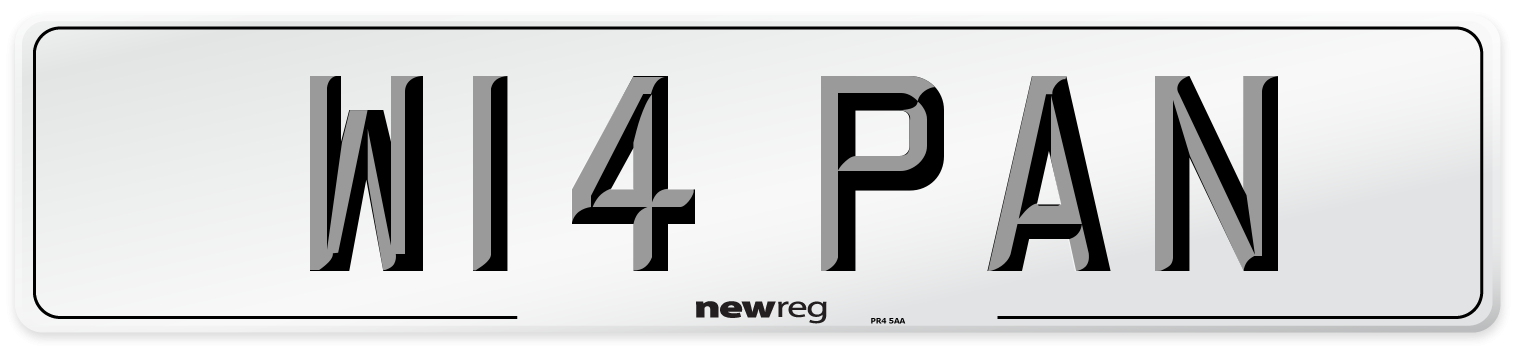 W14 PAN Front Number Plate