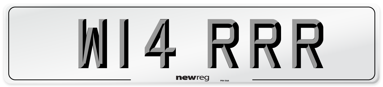W14 RRR Front Number Plate