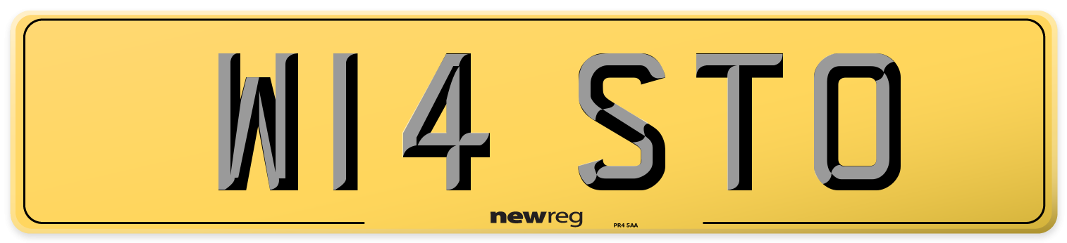 W14 STO Rear Number Plate