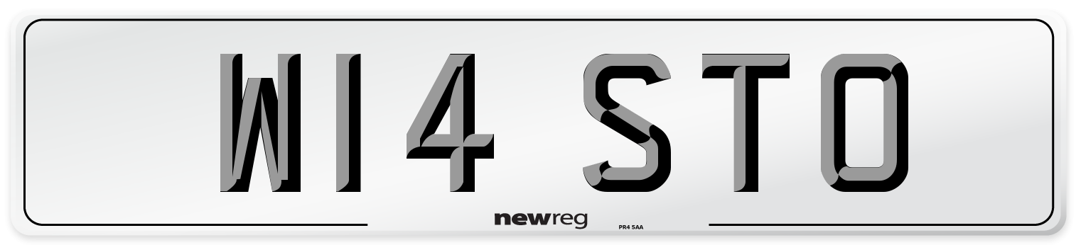 W14 STO Front Number Plate