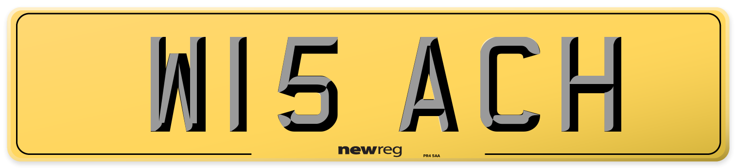 W15 ACH Rear Number Plate
