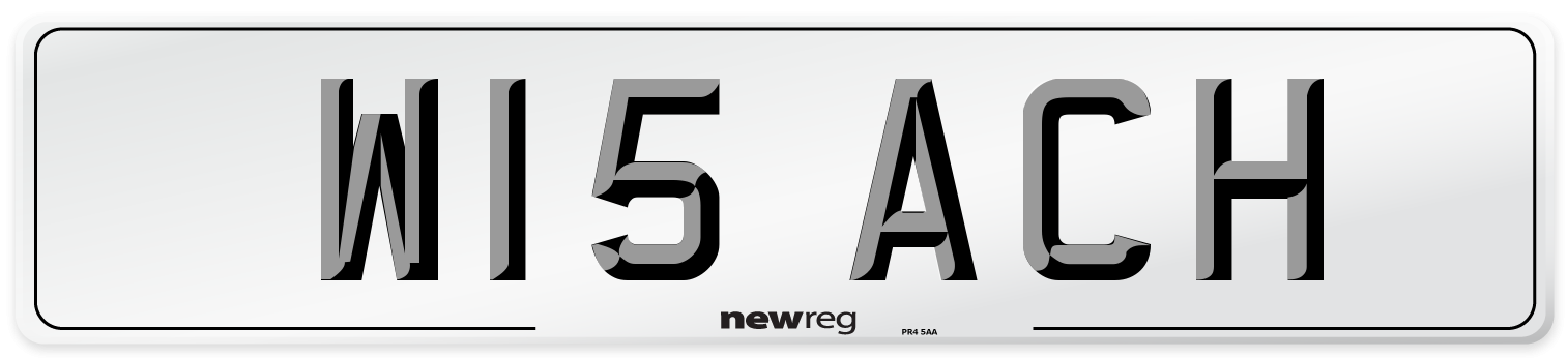 W15 ACH Front Number Plate