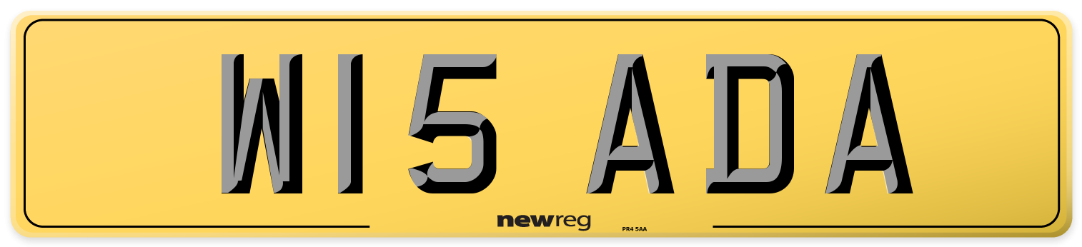 W15 ADA Rear Number Plate