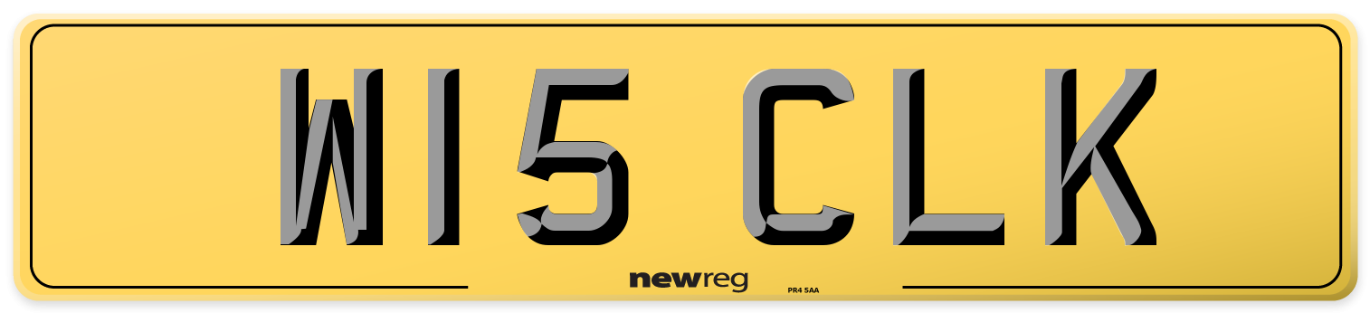 W15 CLK Rear Number Plate