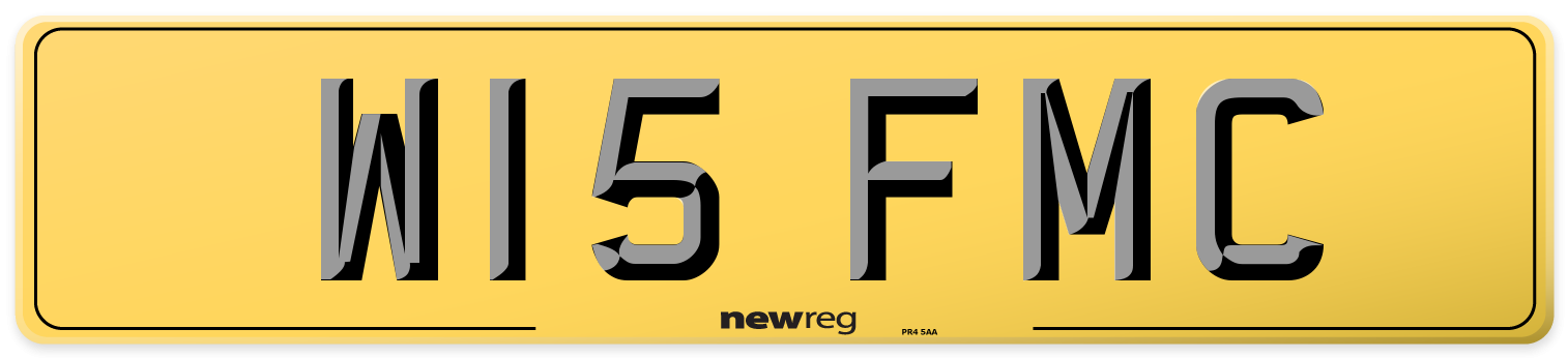 W15 FMC Rear Number Plate