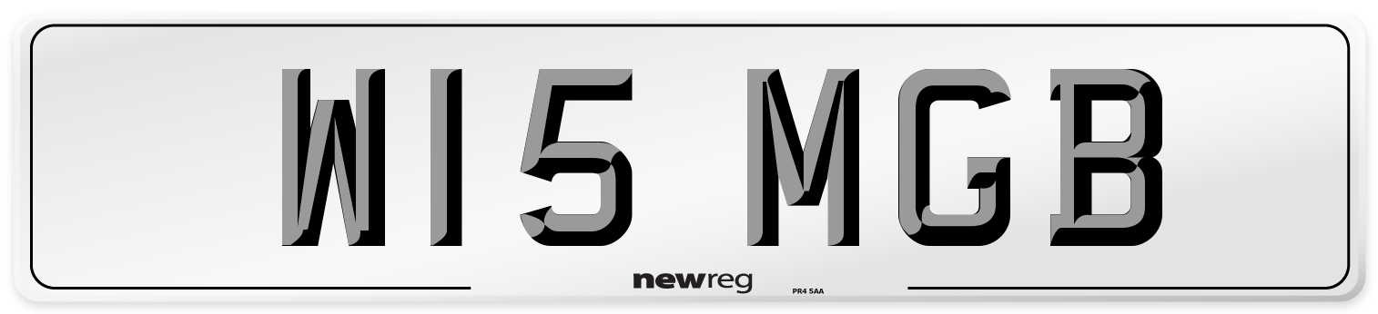 W15 MGB Front Number Plate