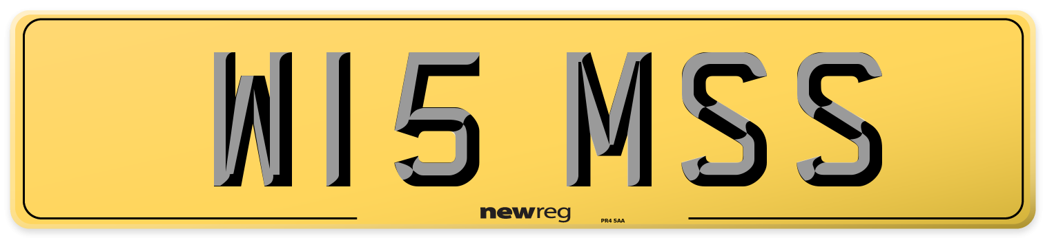 W15 MSS Rear Number Plate