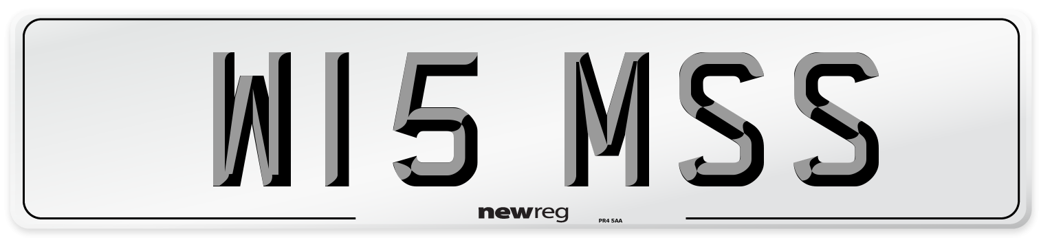 W15 MSS Front Number Plate