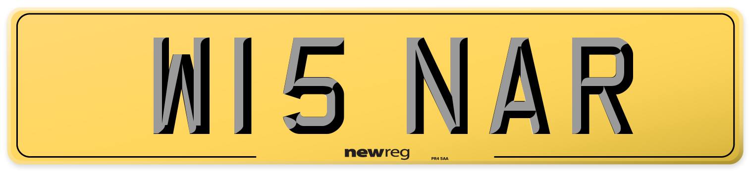 W15 NAR Rear Number Plate