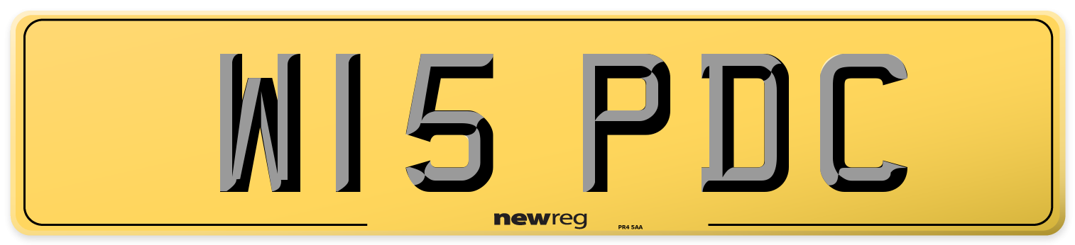 W15 PDC Rear Number Plate