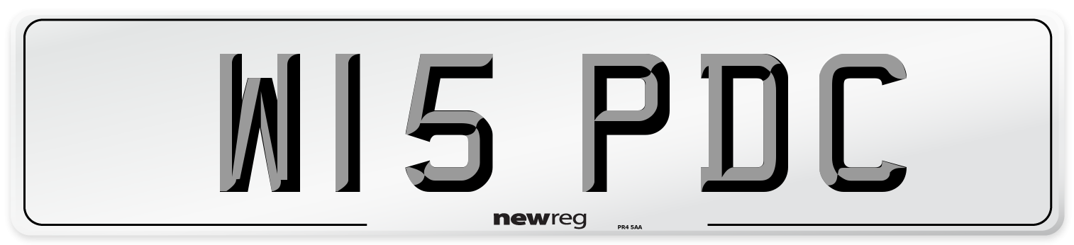 W15 PDC Front Number Plate