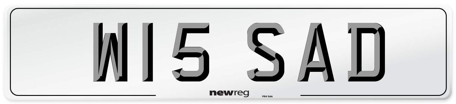 W15 SAD Front Number Plate