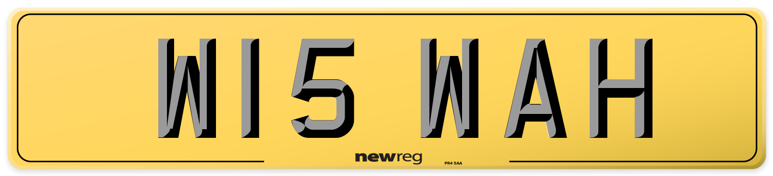W15 WAH Rear Number Plate