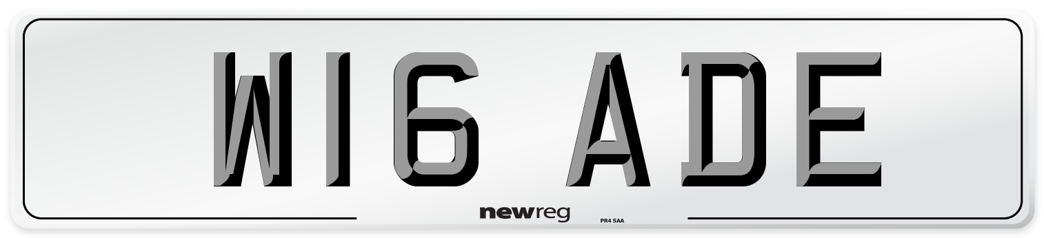 W16 ADE Front Number Plate