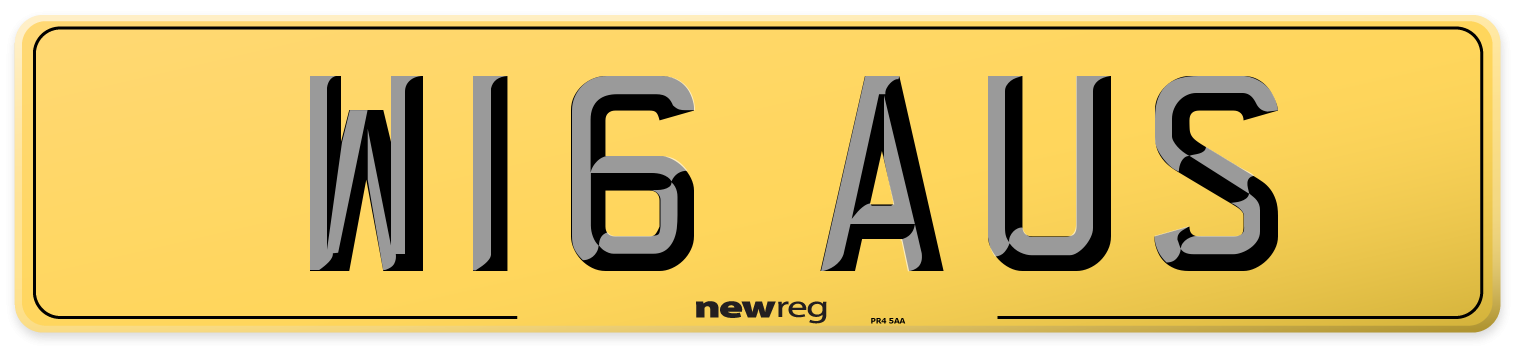 W16 AUS Rear Number Plate