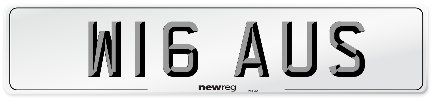 W16 AUS Front Number Plate