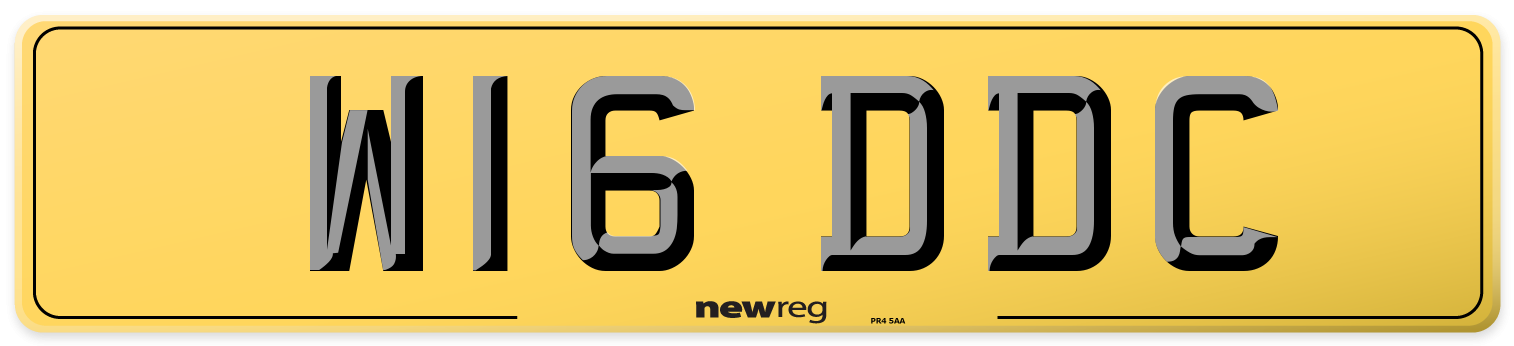 W16 DDC Rear Number Plate