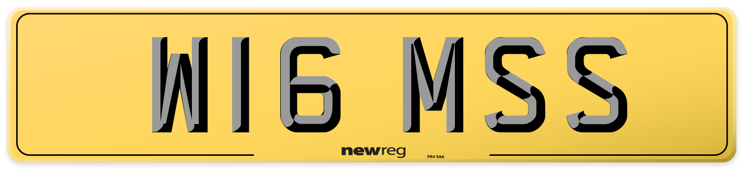 W16 MSS Rear Number Plate