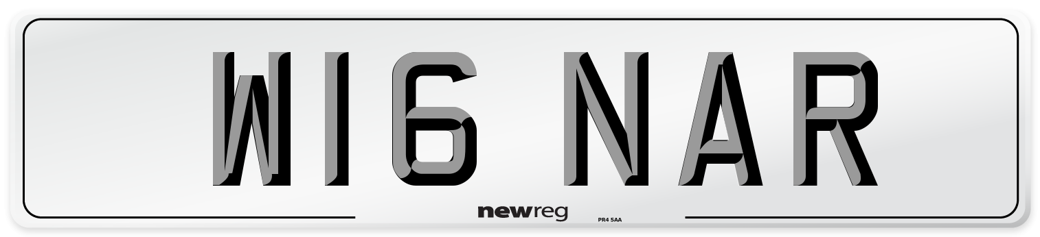 W16 NAR Front Number Plate
