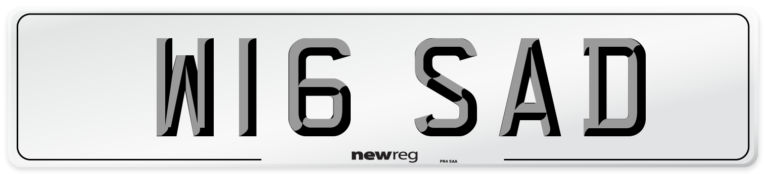 W16 SAD Front Number Plate