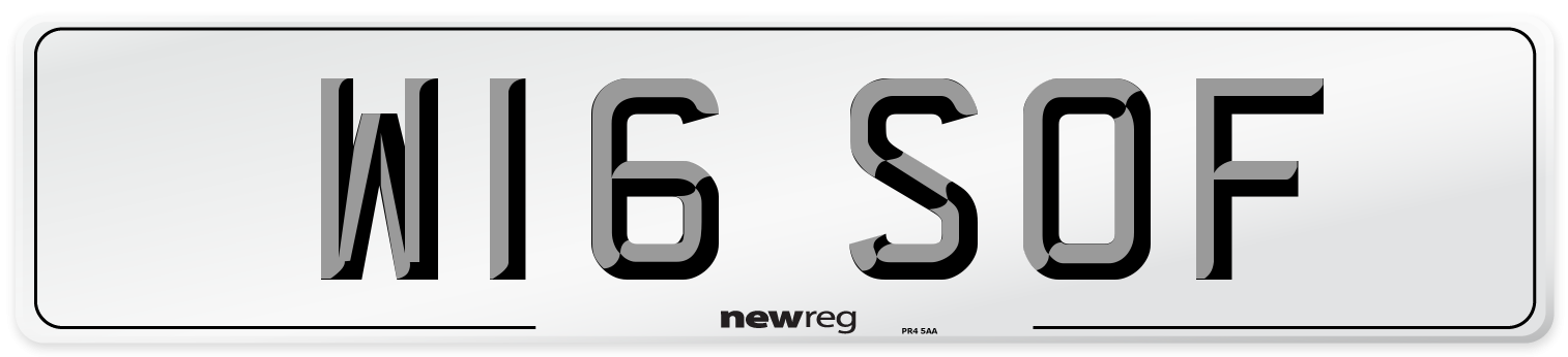 W16 SOF Front Number Plate