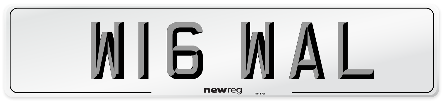 W16 WAL Front Number Plate