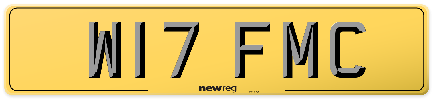 W17 FMC Rear Number Plate