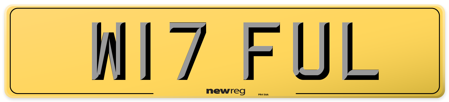 W17 FUL Rear Number Plate