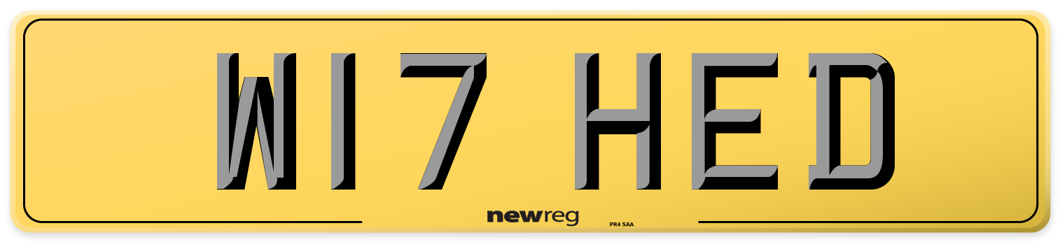 W17 HED Rear Number Plate