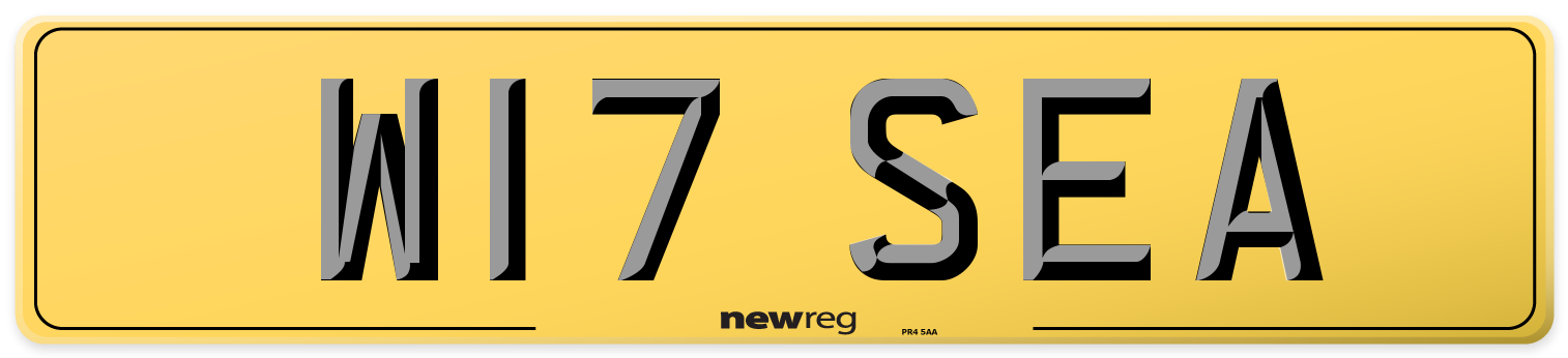 W17 SEA Rear Number Plate
