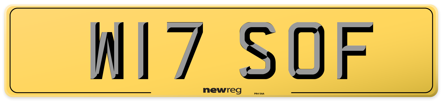 W17 SOF Rear Number Plate