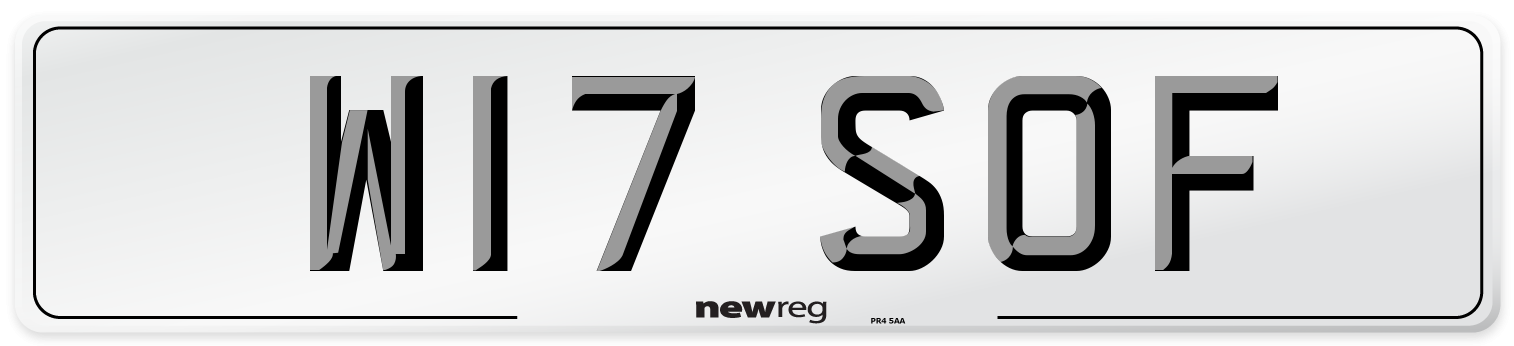 W17 SOF Front Number Plate
