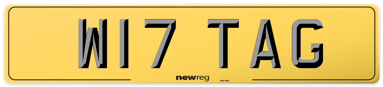W17 TAG Rear Number Plate
