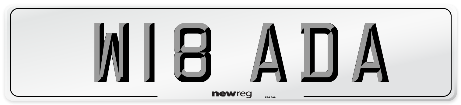 W18 ADA Front Number Plate