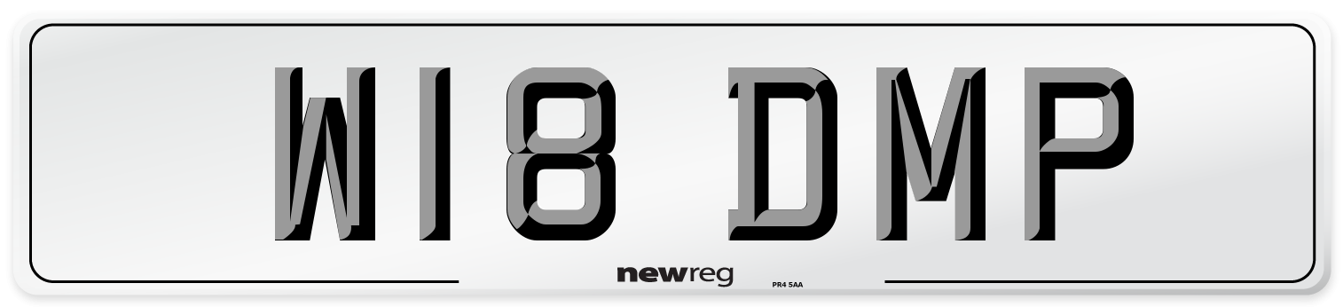 W18 DMP Front Number Plate