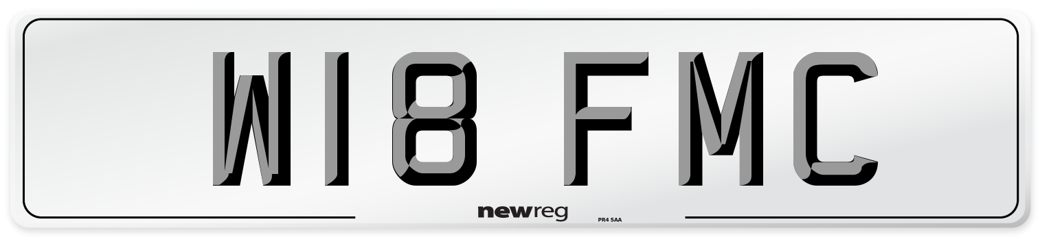 W18 FMC Front Number Plate