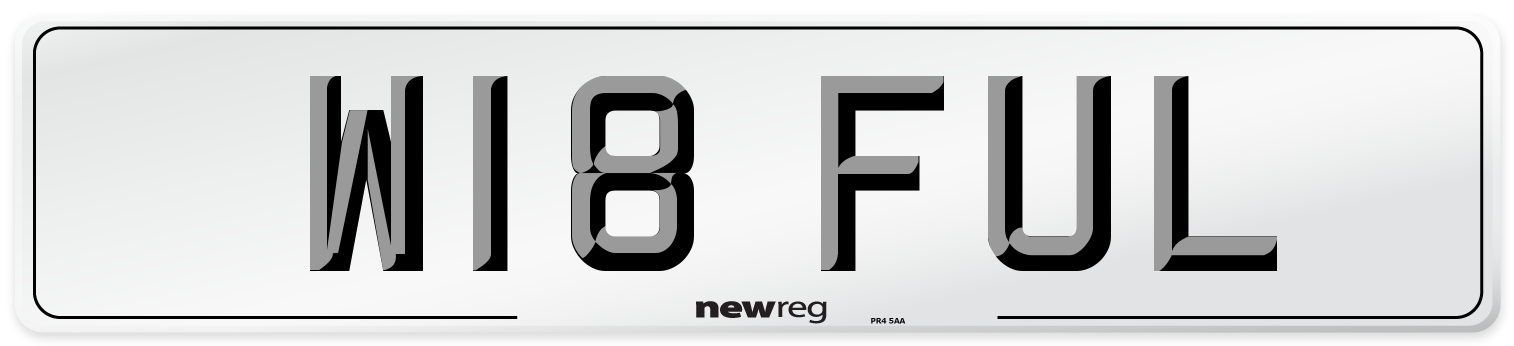 W18 FUL Front Number Plate