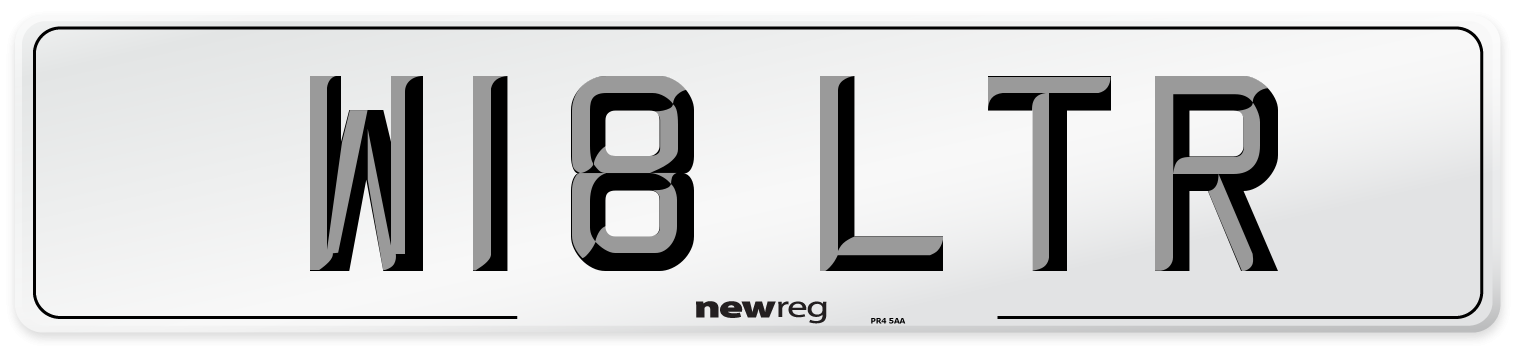 W18 LTR Front Number Plate
