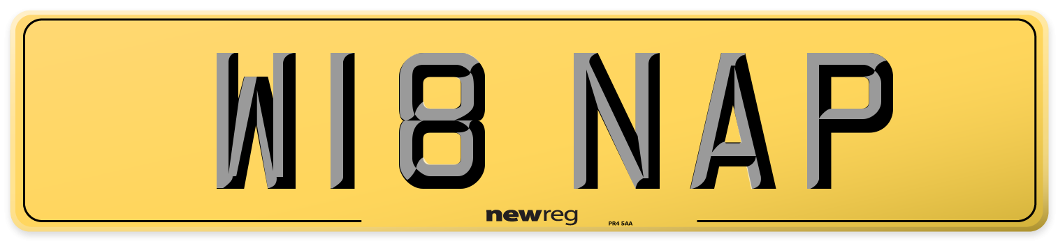 W18 NAP Rear Number Plate