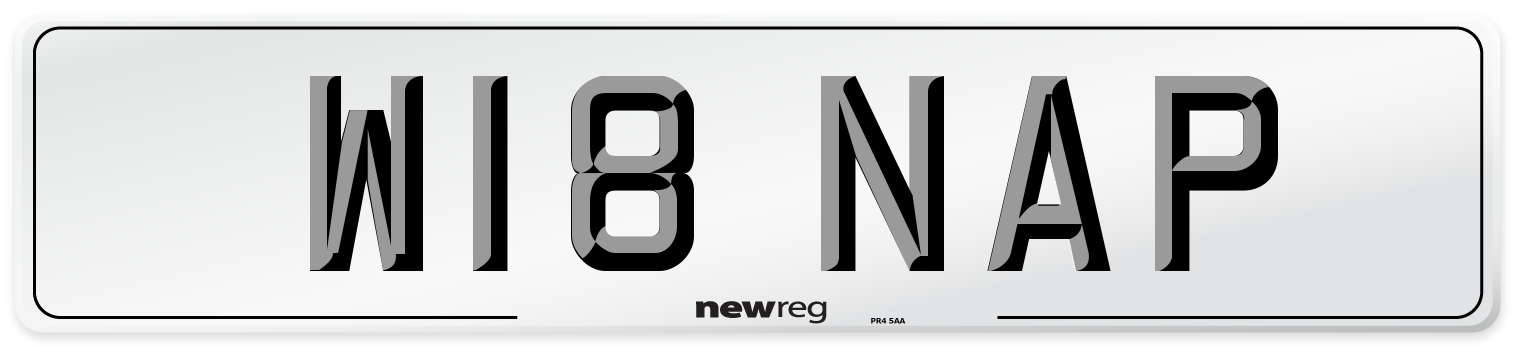 W18 NAP Front Number Plate