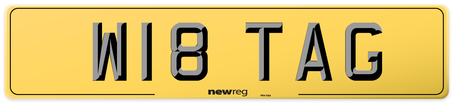 W18 TAG Rear Number Plate